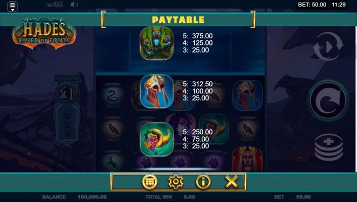 Paytable - Medium Value Symbols