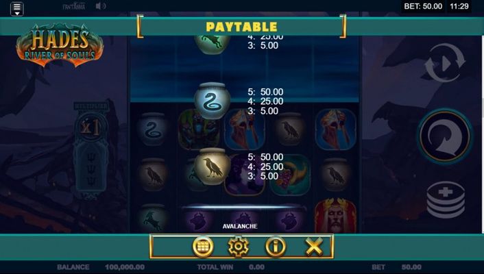 Paytable - Low Value Symbols