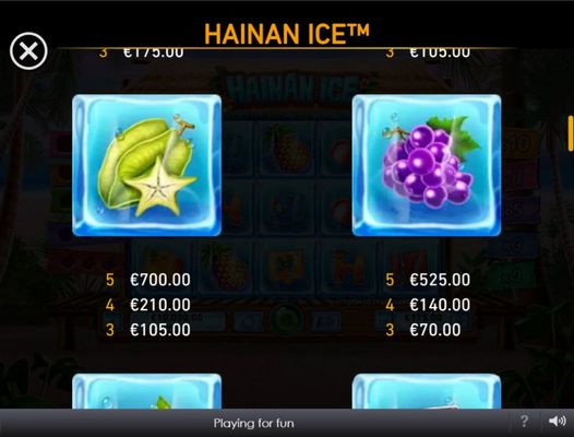 Hainan Ice :: Paytable - High Value Symbols