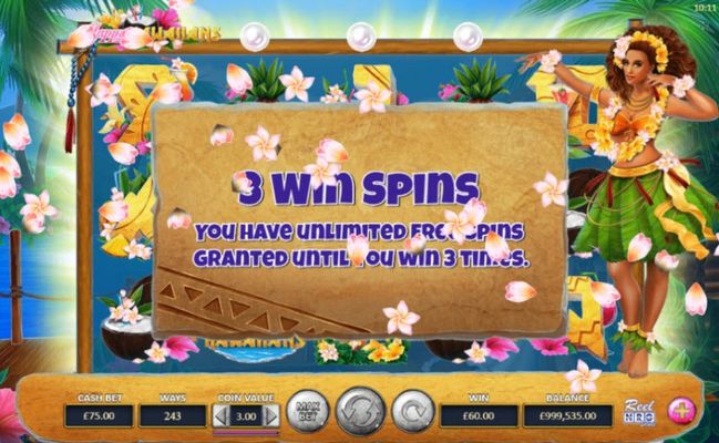 Happy Hawaiians :: 3-Win Spin activated