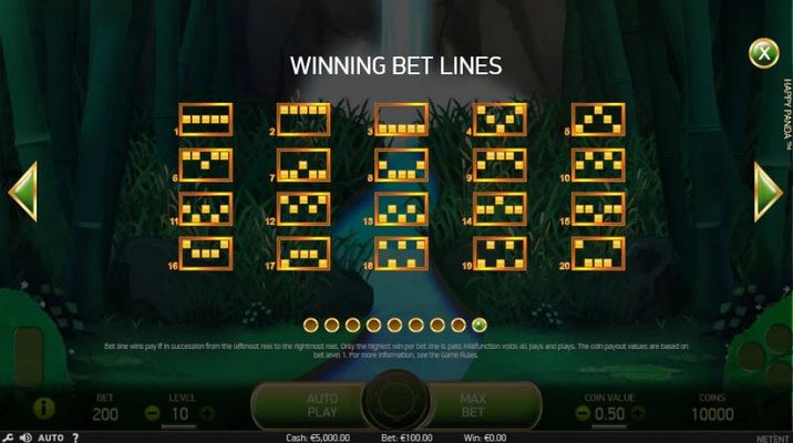 Winning Bet Lines 1-20