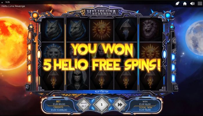 5 free spins awarded