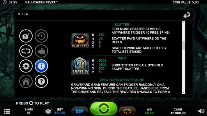 Helloween Fever :: Wild and Scatter Rules