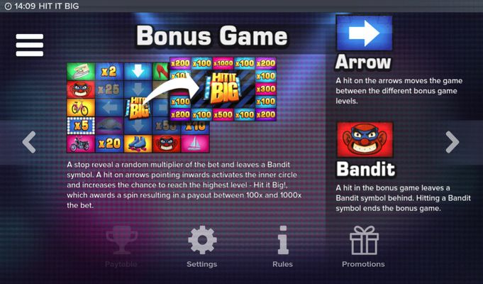 Hit It Big :: Bonus Game Rules