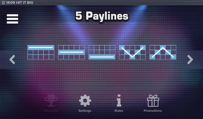 Paylines 1-5