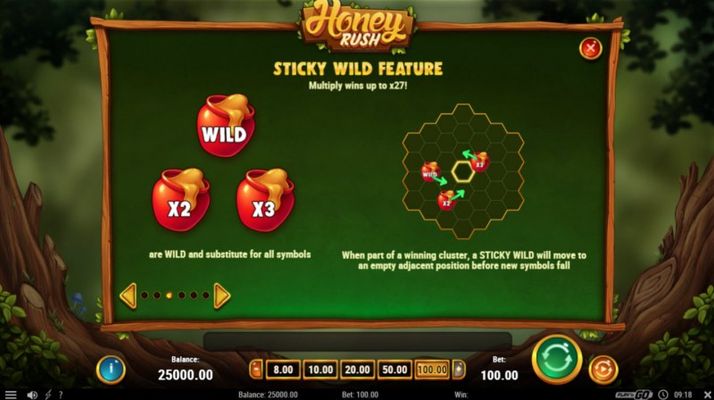 Honey Rush :: Sticky Wild Feature