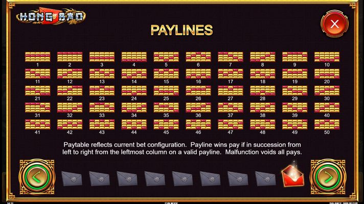 Paylines 1-50