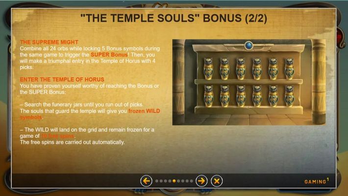 Horus Temple :: Bonus Game Rules