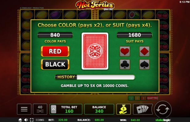 Hot Forties Quattro :: Gamble Feature Game Board