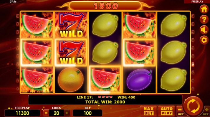 Hot Fruits 20 :: Multiple winning paylines