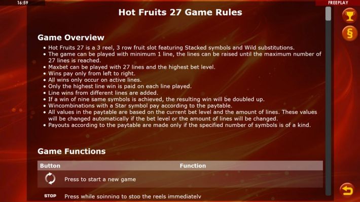 Hot Fruits 27 :: General Game Rules