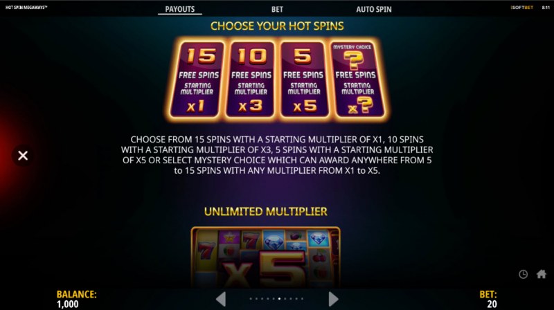 Hot Spin Megaways :: Free Spin Feature Rules