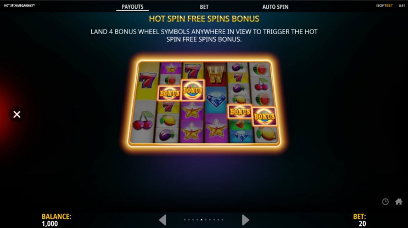 Hot Spin Megaways :: Free Spin Feature Rules