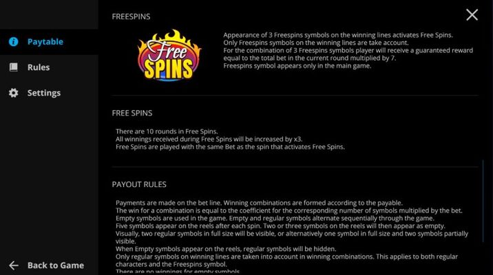 Free Spin Feature Rules