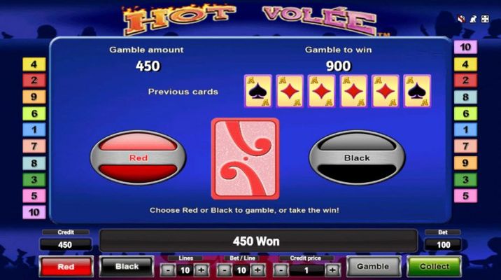 Hot Volee :: Red or Black Gamble Feature