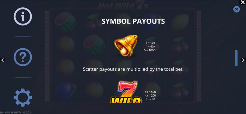 Hot Wild 7s :: Paytable - High Value Symbols