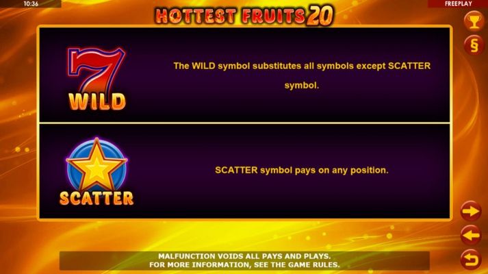 Hottest Fruits 20 :: Wild and Scatter Rules