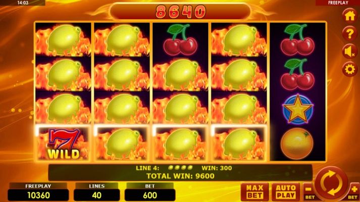 Stacked lemon symbols winning spin