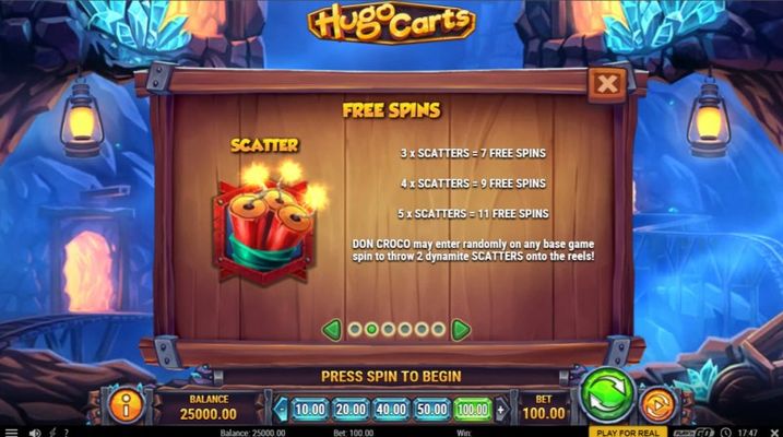 Hugo Carts :: Free Spin Feature Rules