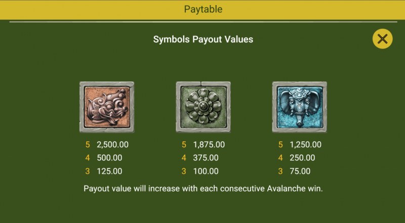 Paytable - Low Value Symbols