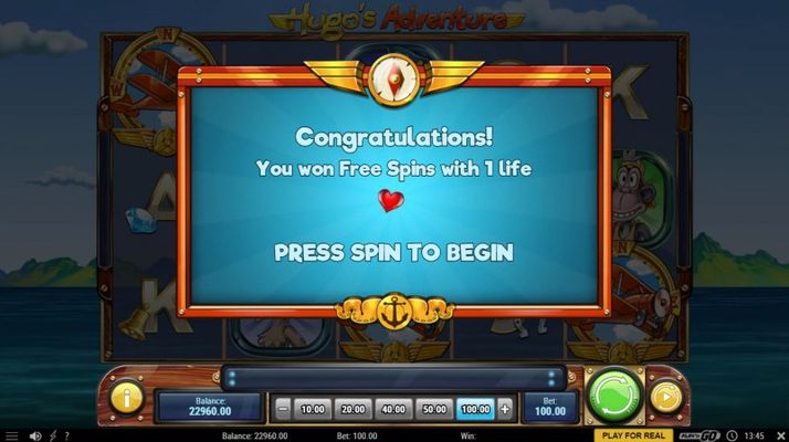 Hugo's Adventure :: Unlimited free spins