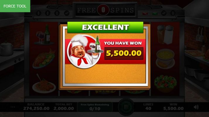 Total free spins payout