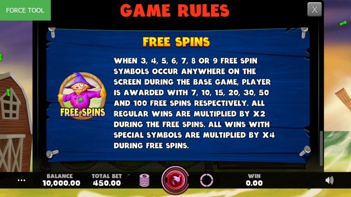Hurricash :: Free Spins Rules