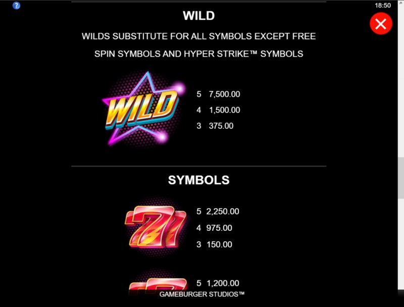 Hyper Strike :: Wild Symbol Rules