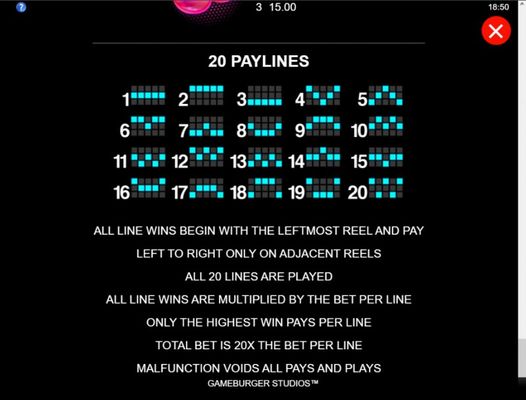 Paylines 1-20