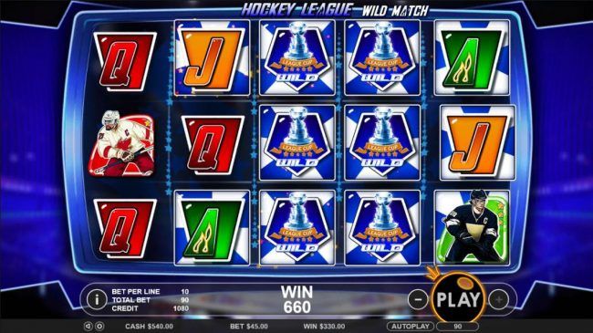 Stacked wilds on reels 3 and 4 triggers multiple winning combinations leading to a 660 coin big win!