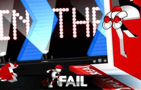 If you do not align the player with the hole in  the wall you will fail.
