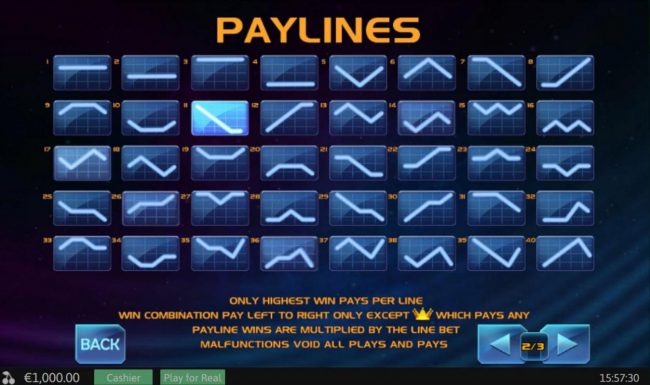 Paylines 1-40