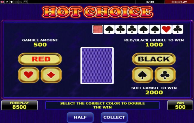 Red or Black Gamble feature