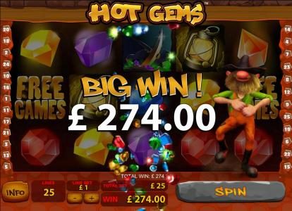 274 coin big win jackpot triggered