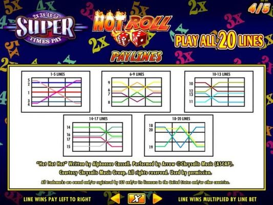 Payline Diagrams 1-20