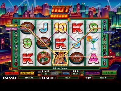 a $122 jackpot paid out by multiple winning paylines