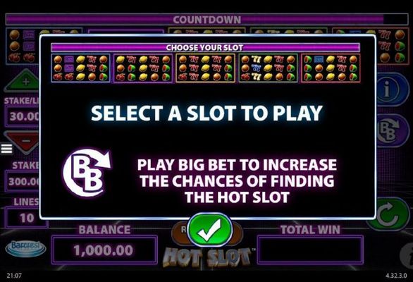 Play Big Bet to increase the chances of finding the hot slot
