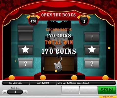 Earn cash prize prizes for each successful bonus round.