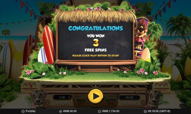 3 Free Spins Awarded