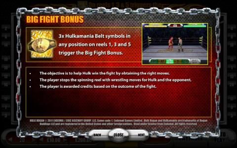 how to play the big fight bonus feature