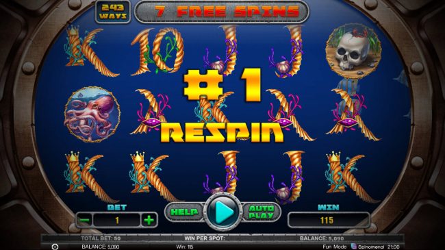 Any win during the free spins feature triggers a respin