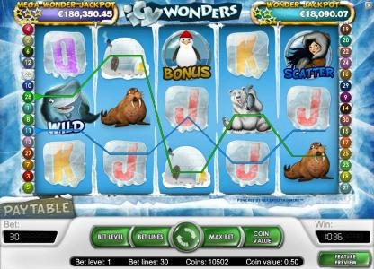 the free spins feature paid out a total of 1086 coins