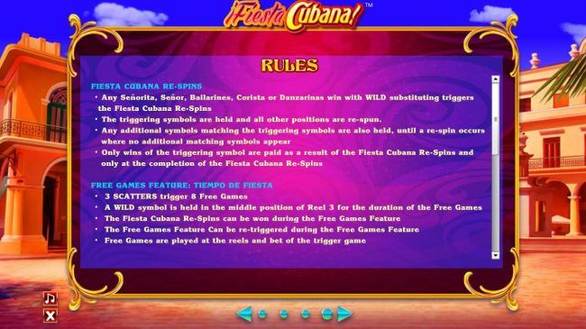 Fiesta Cubana re-Spins Rules