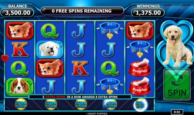 Reveal 5 extra spins on the coins below the reels to win 8 additional free games