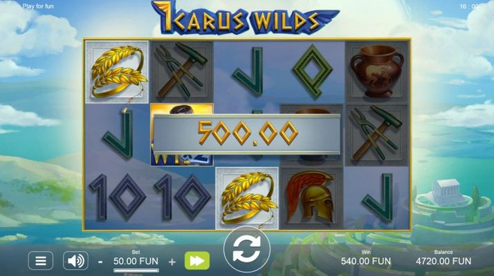 Icarus Wilds :: X2 wild multiplier double the payout