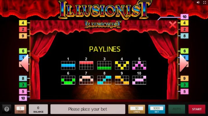 Illusionist :: Paylines 1-10