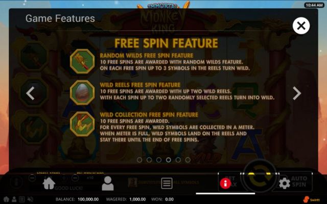 Immortal Monkey King :: Free Spins Rules
