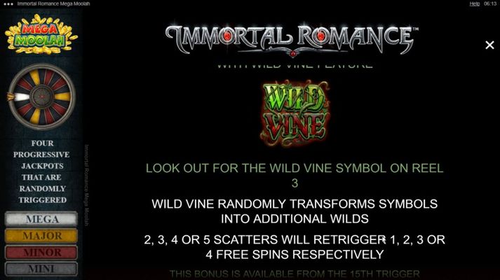 Immortal Romance Mega Moolah :: Wild Symbol Rules