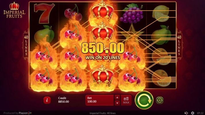 Imperial Fruits 40 Lines :: Multiple winning paylines