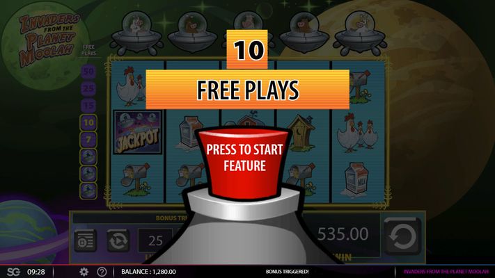 10 Free Spins Awarded